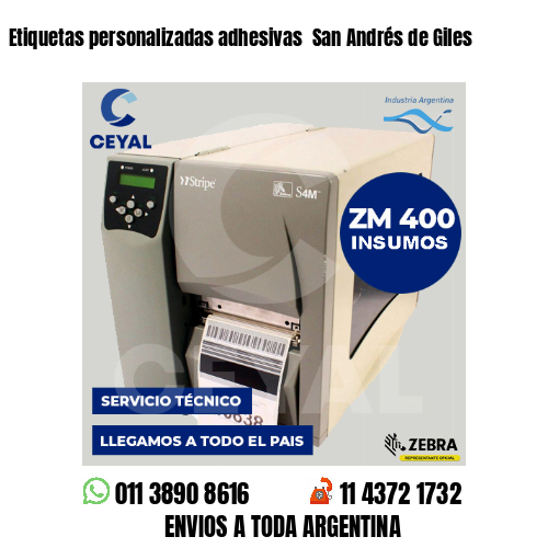 Etiquetas personalizadas adhesivas San Andrés de Giles