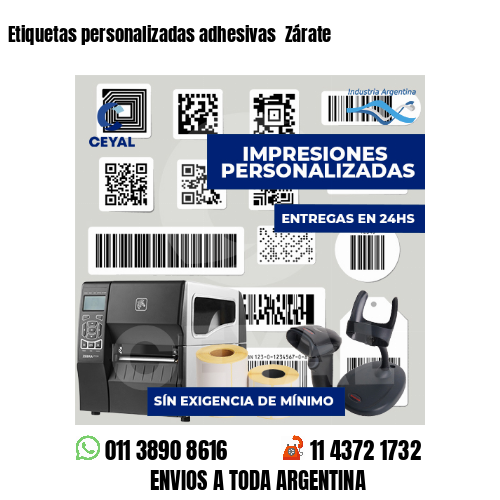 Etiquetas personalizadas adhesivas Zárate