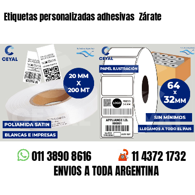 Etiquetas personalizadas adhesivas Zárate