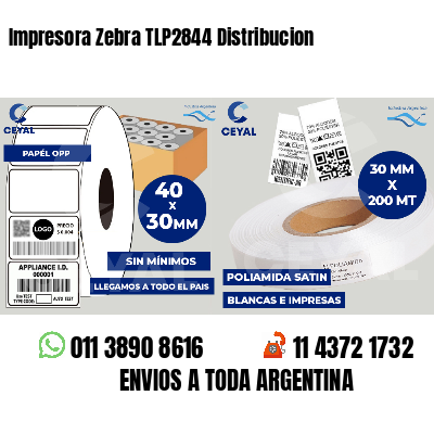 Impresora Zebra TLP2844 Distribucion