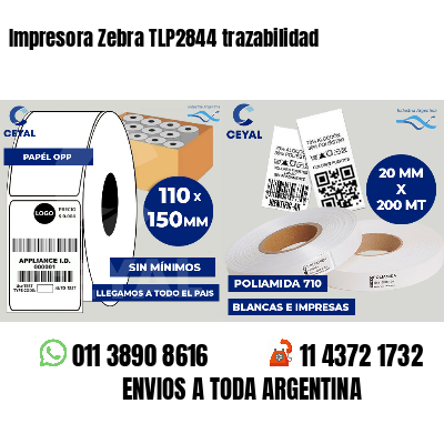 Impresora Zebra TLP2844 trazabilidad