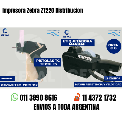 Impresora Zebra ZT220 Distribucion