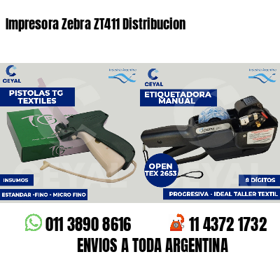 Impresora Zebra ZT411 Distribucion