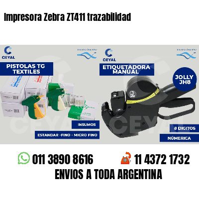 Impresora Zebra ZT411 trazabilidad