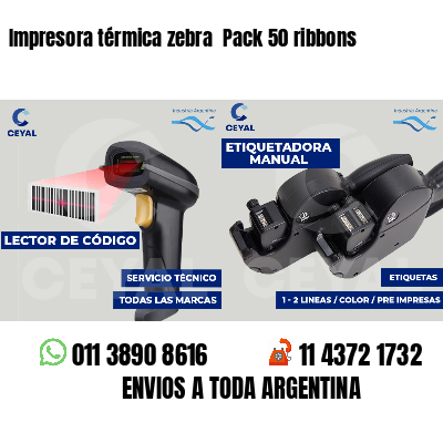 Impresora térmica zebra Pack 50 ribbons