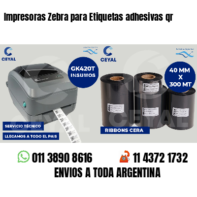 Impresoras Zebra para Etiquetas adhesivas qr