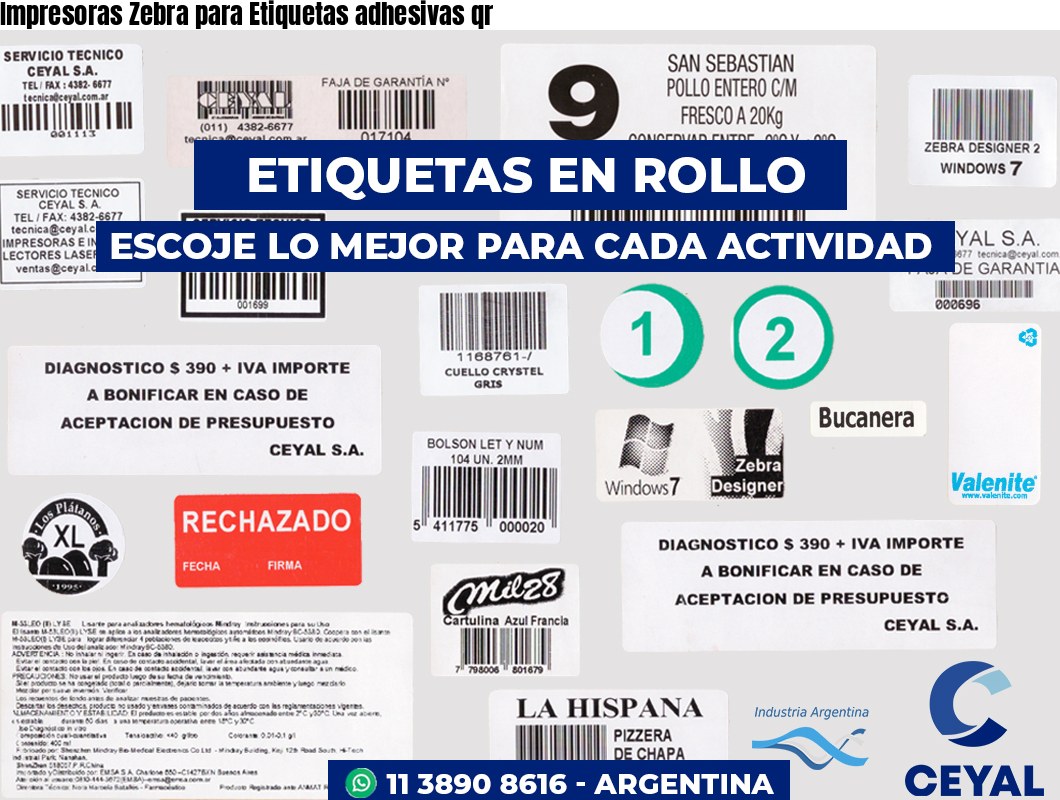 Impresoras Zebra para Etiquetas adhesivas qr