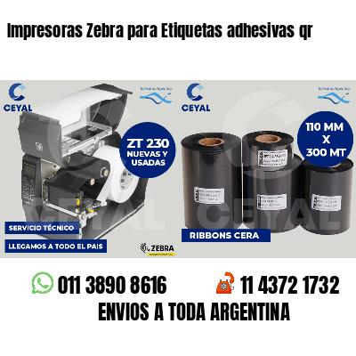 Impresoras Zebra para Etiquetas adhesivas qr