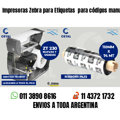 Impresoras Zebra para Etiquetas para códigos manual
