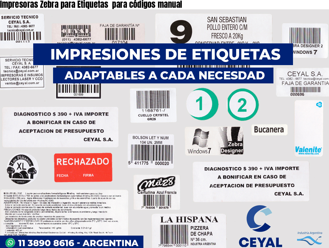 Impresoras Zebra para Etiquetas  para códigos manual