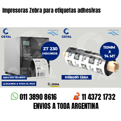 Impresoras Zebra para etiquetas adhesivas