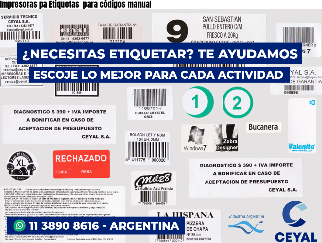 Impresoras pa Etiquetas  para códigos manual