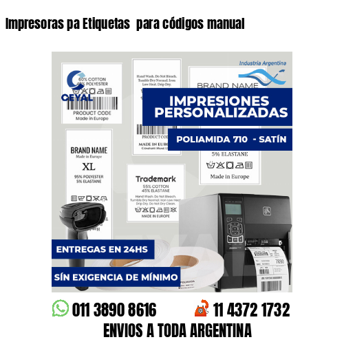 Impresoras pa Etiquetas  para códigos manual