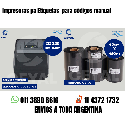 Impresoras pa Etiquetas  para códigos manual