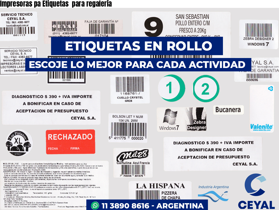 Impresoras pa Etiquetas  para regalería