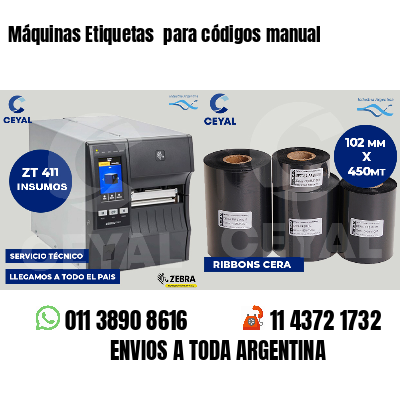 Máquinas Etiquetas para códigos manual