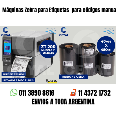 Máquinas Zebra para Etiquetas para códigos manual
