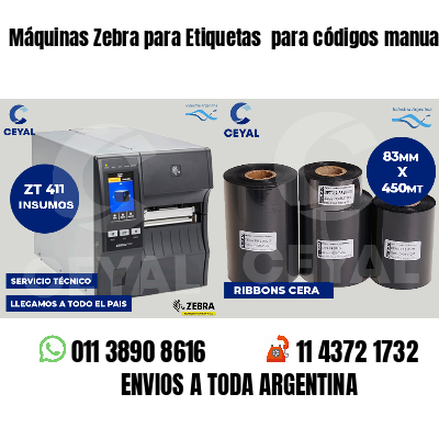 Máquinas Zebra para Etiquetas para códigos manual