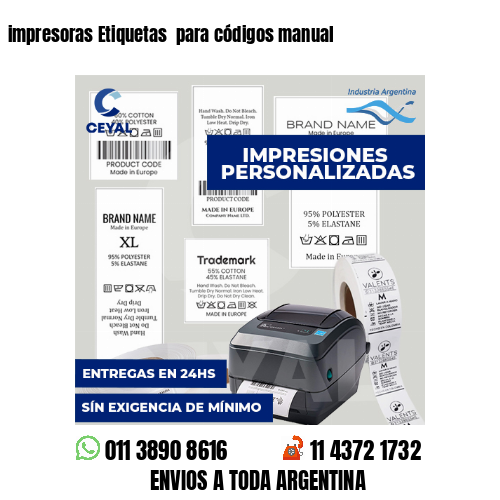 impresoras Etiquetas  para códigos manual