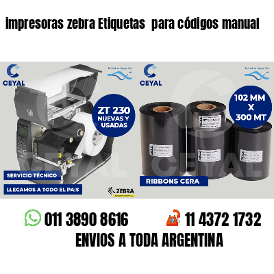 impresoras zebra Etiquetas para códigos manual