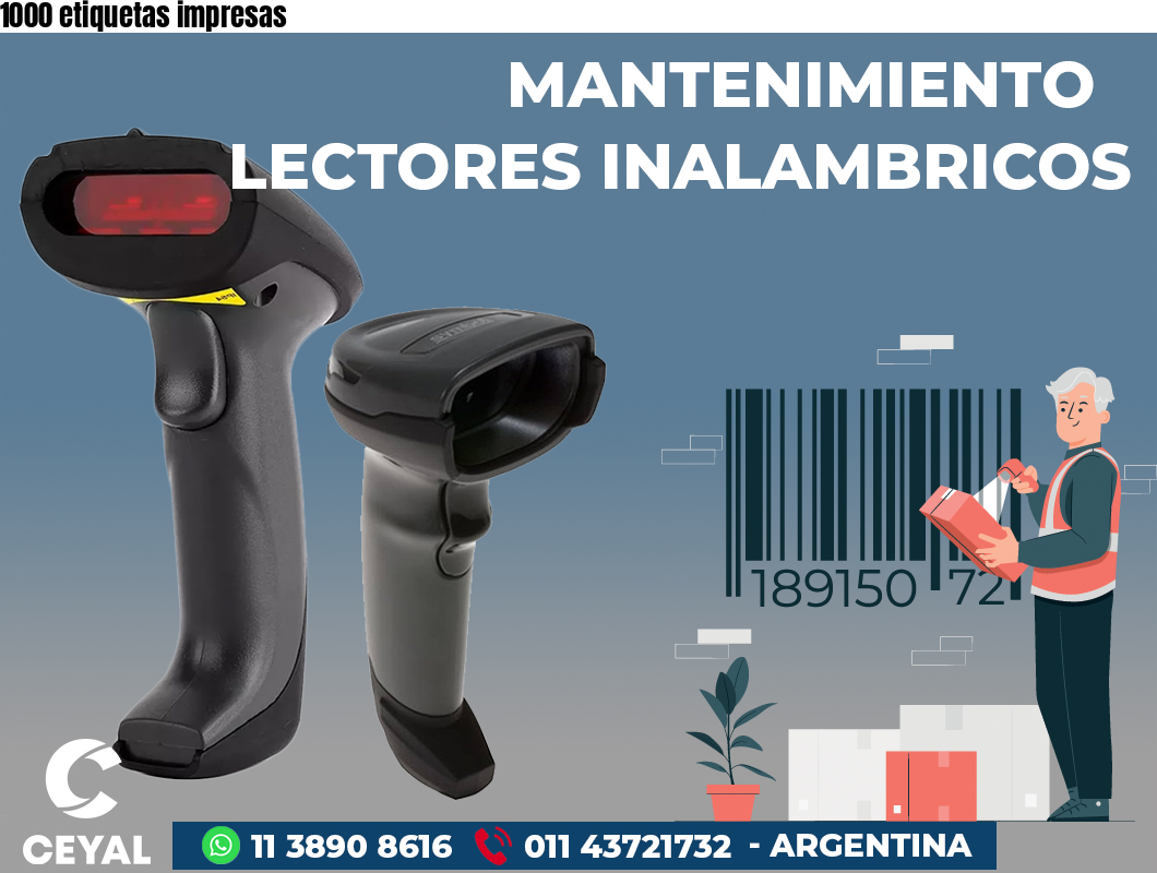 1000 etiquetas impresas