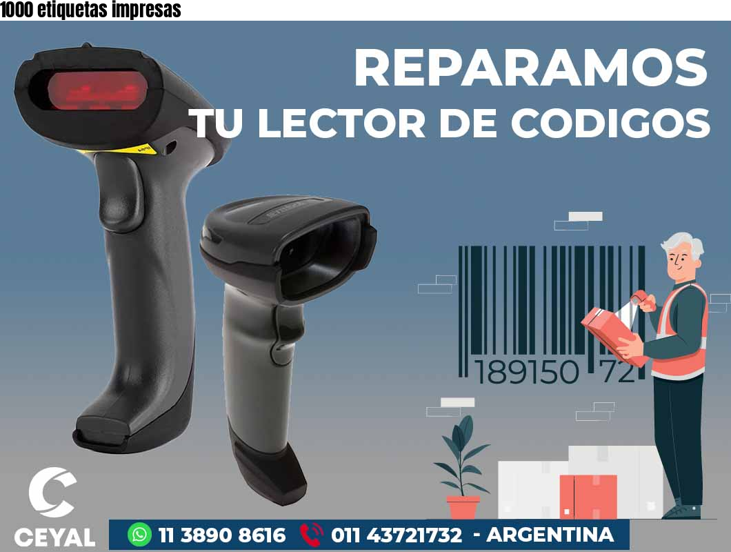 1000 etiquetas impresas