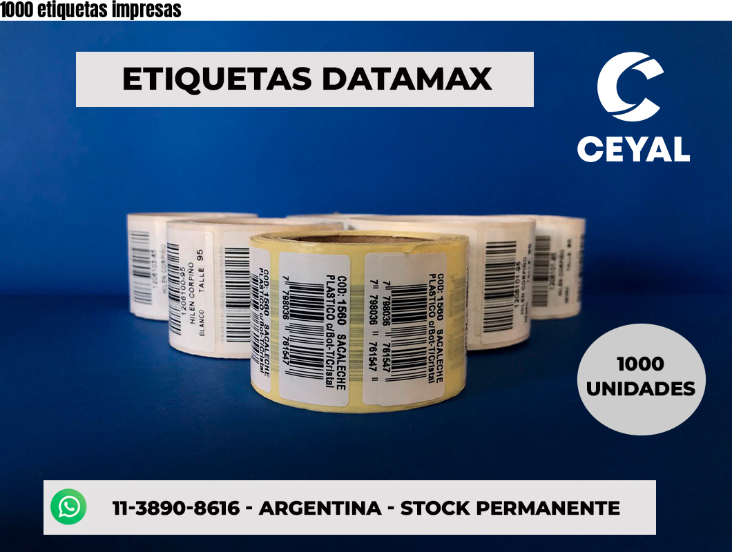 1000 etiquetas impresas