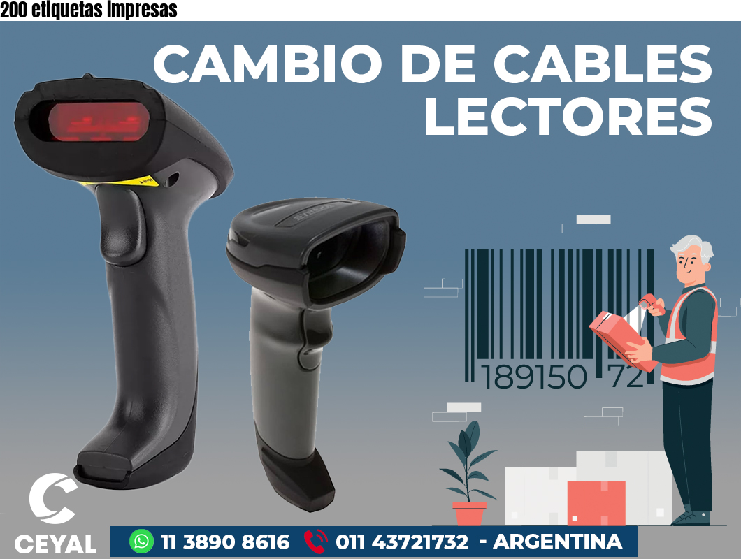 200 etiquetas impresas