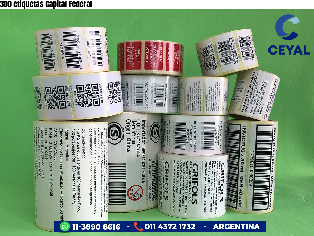 300 etiquetas Capital Federal