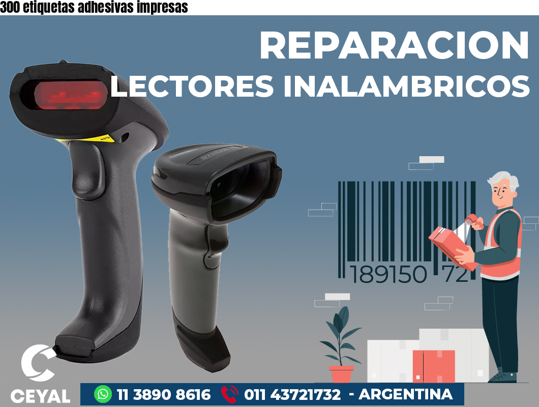 300 etiquetas adhesivas impresas