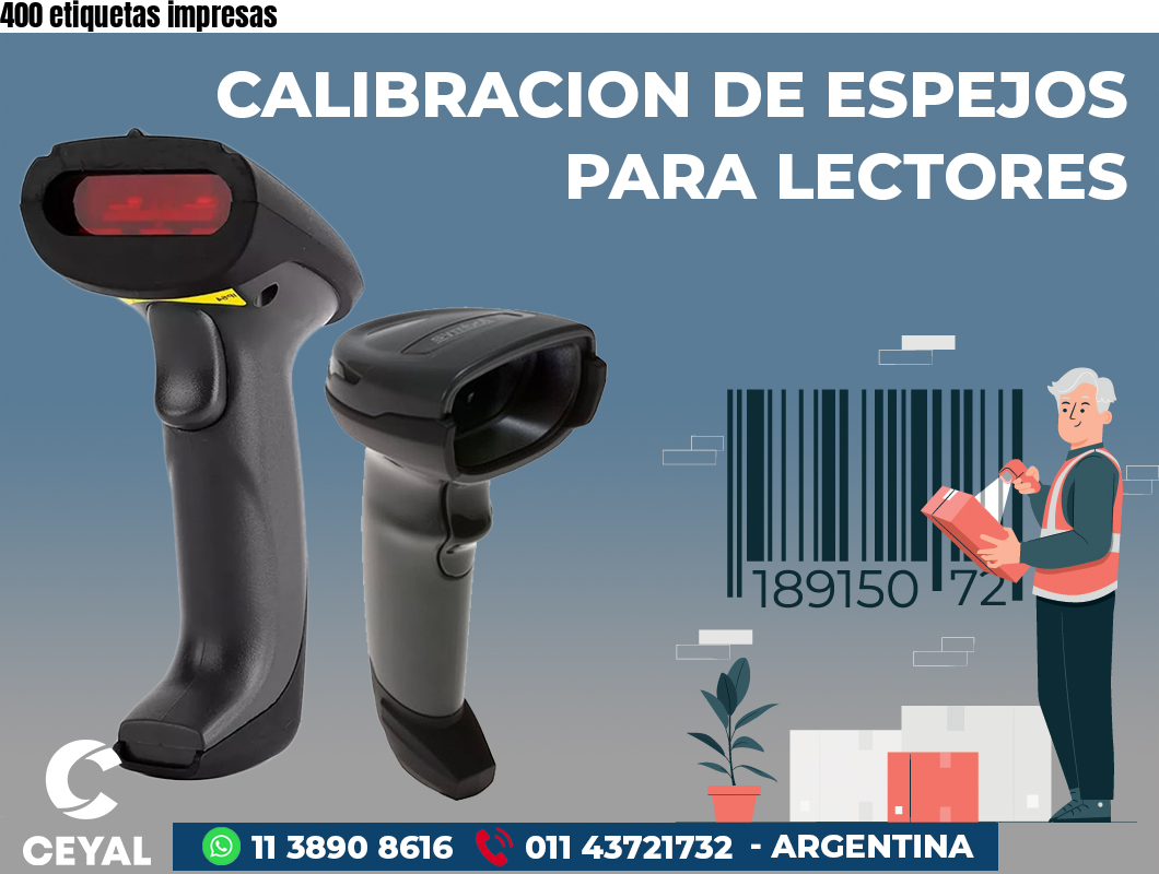400 etiquetas impresas