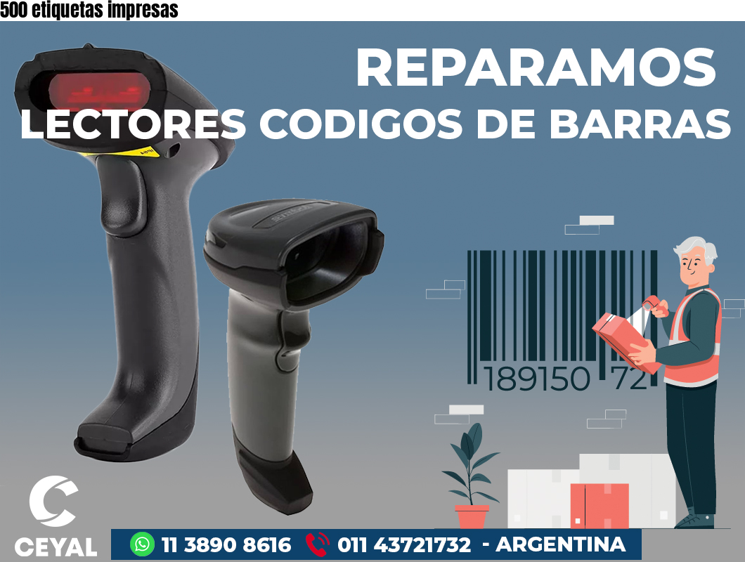 500 etiquetas impresas