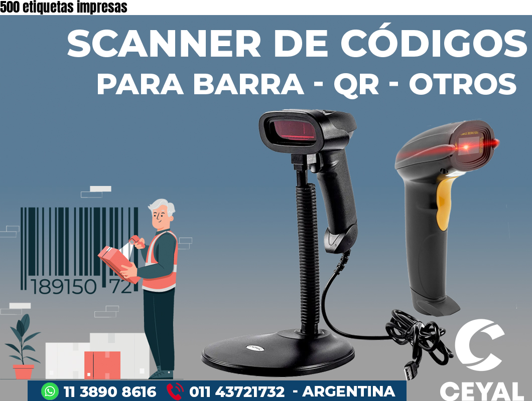 500 etiquetas impresas