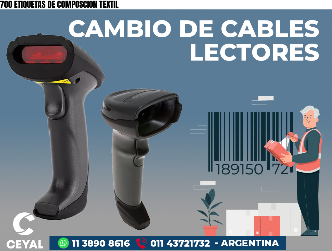 700 ETIQUETAS DE COMPOSCION TEXTIL