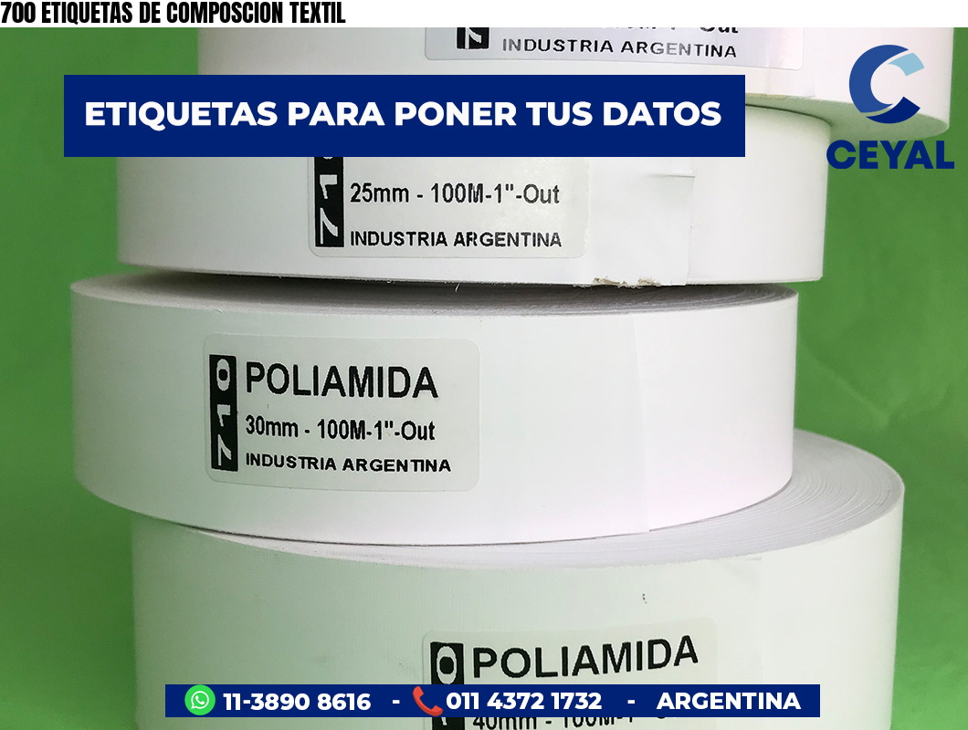 700 ETIQUETAS DE COMPOSCION TEXTIL
