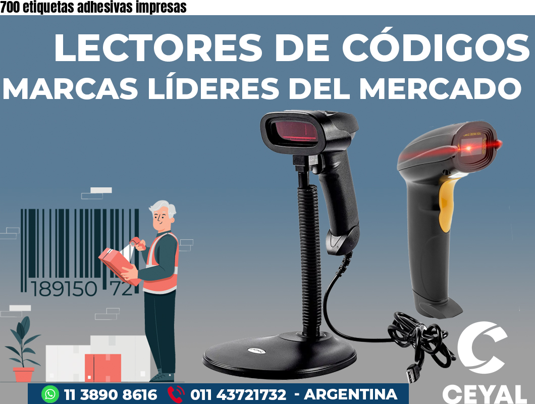 700 etiquetas adhesivas impresas