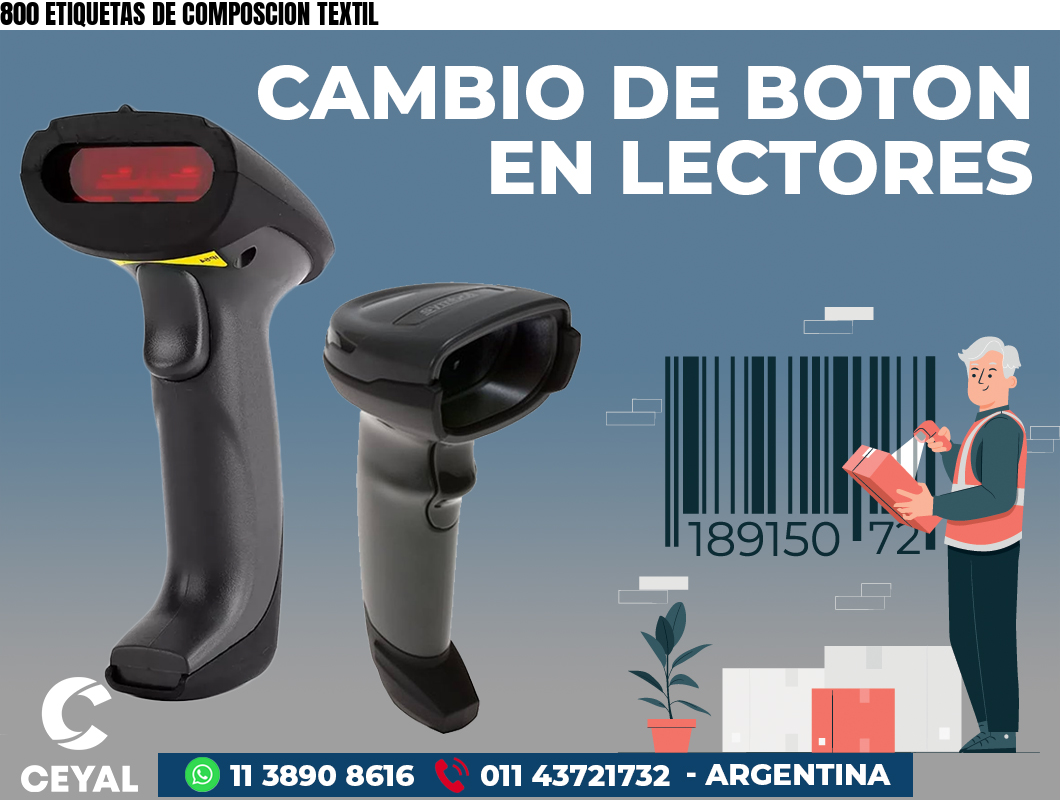 800 ETIQUETAS DE COMPOSCION TEXTIL