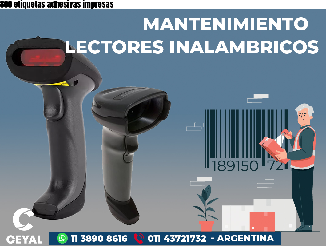 800 etiquetas adhesivas impresas