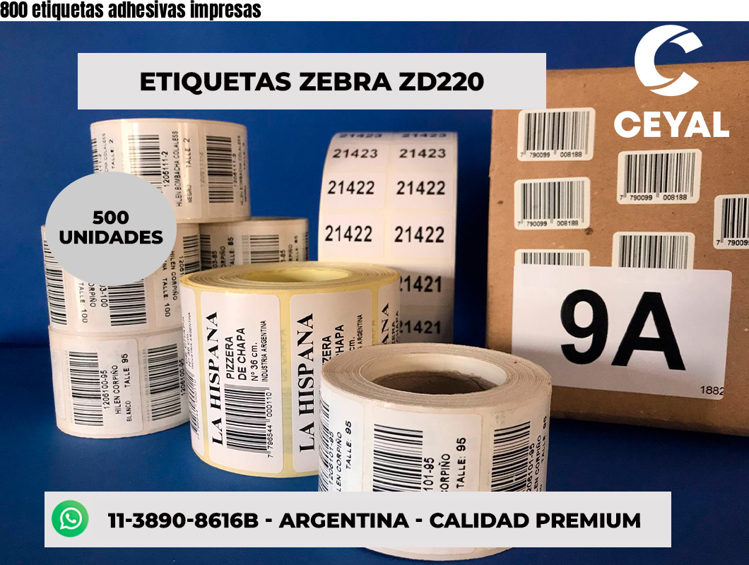 800 etiquetas adhesivas impresas