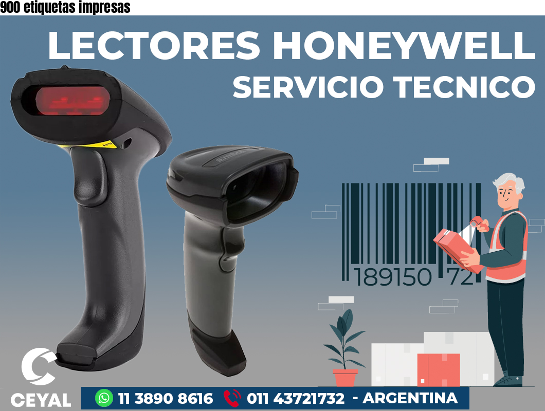 900 etiquetas impresas