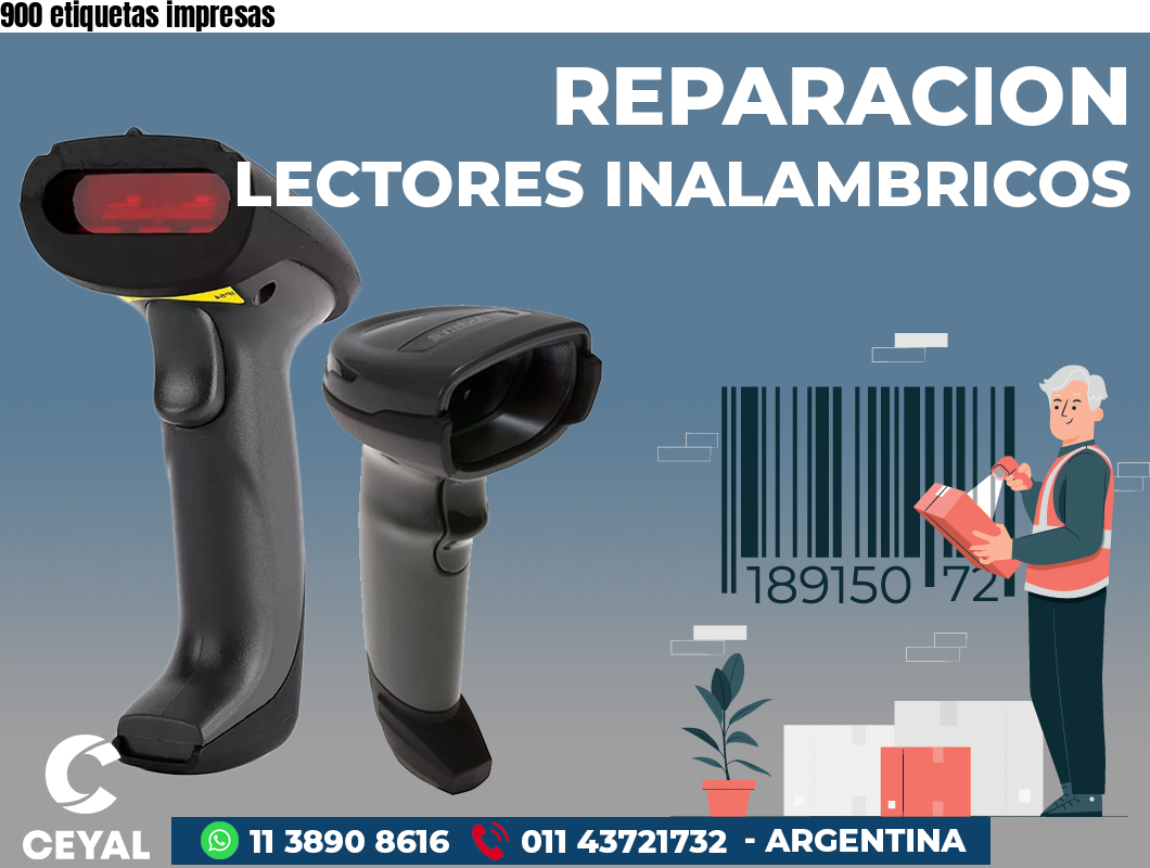 900 etiquetas impresas