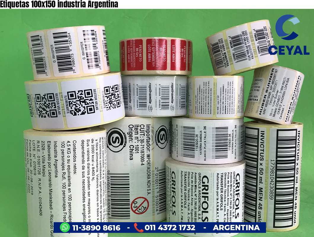 Etiquetas 100x150 industria Argentina