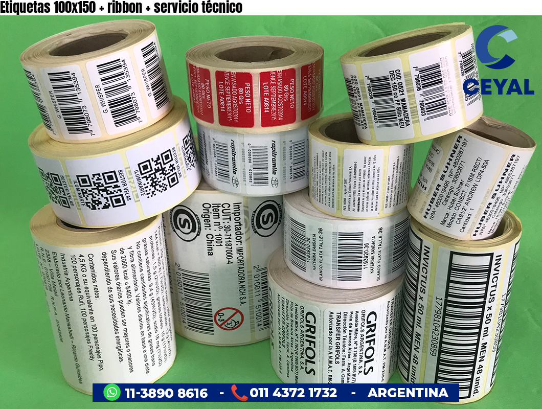 Etiquetas 100x150 ribbon servicio técnico