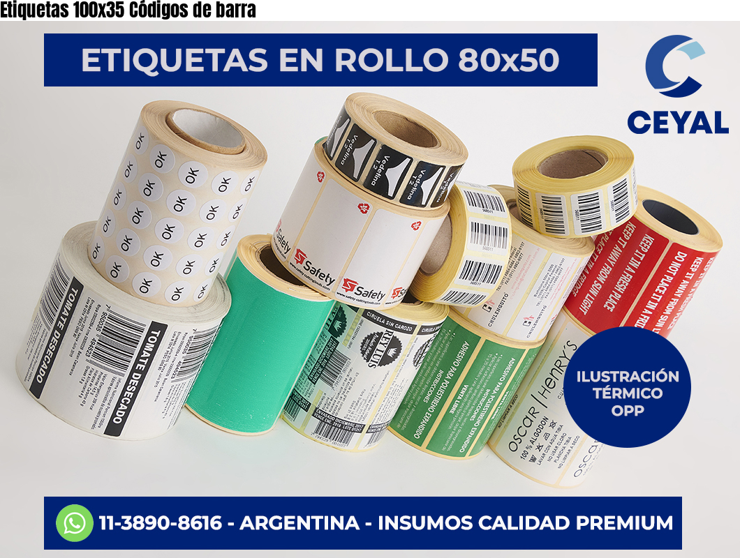 Etiquetas 100×35 Códigos de barra