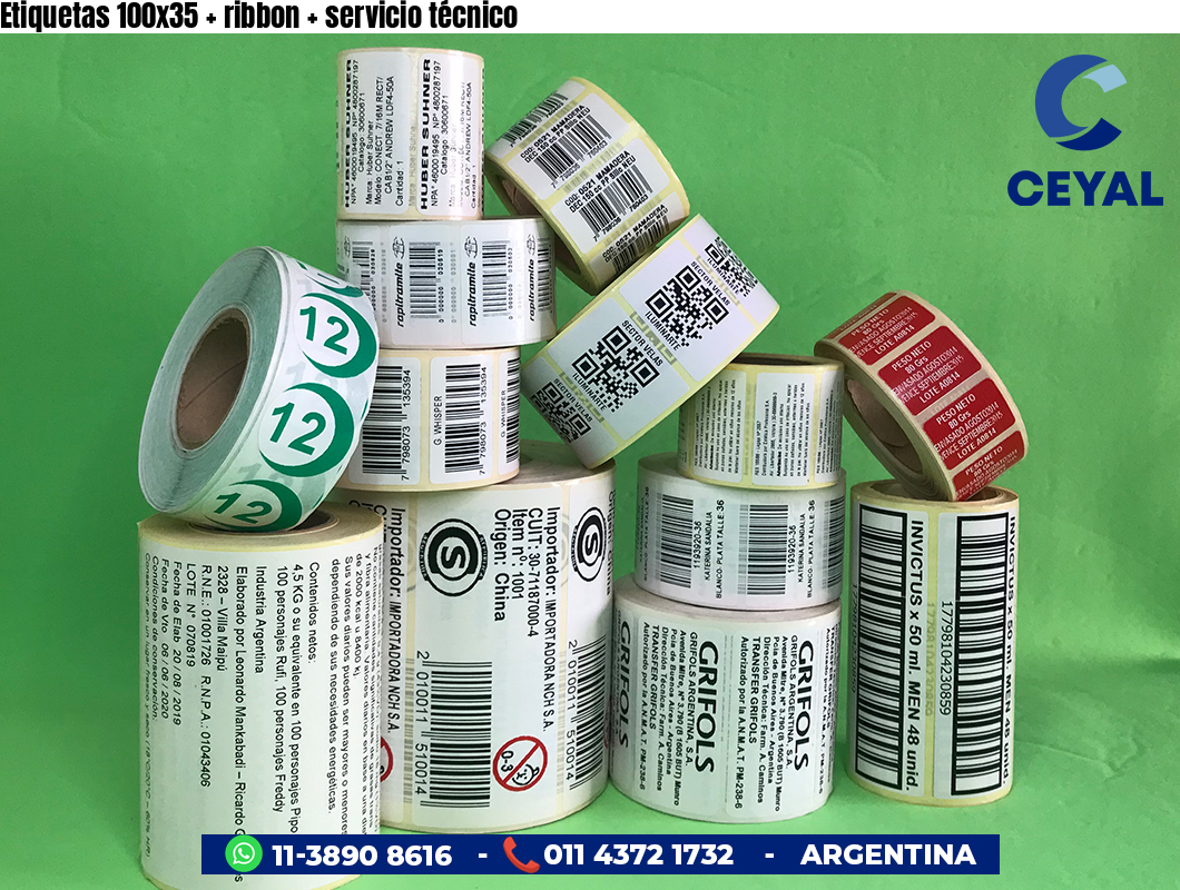 Etiquetas 100x35 ribbon servicio técnico