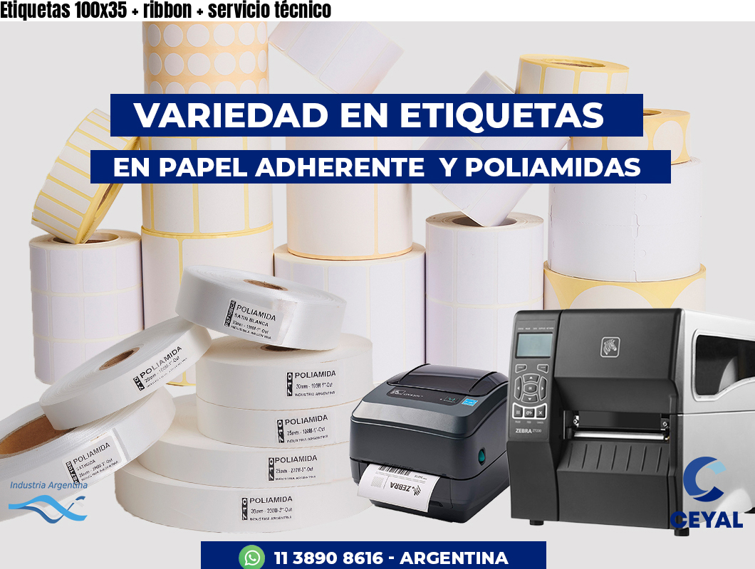 Etiquetas 100x35 ribbon servicio técnico