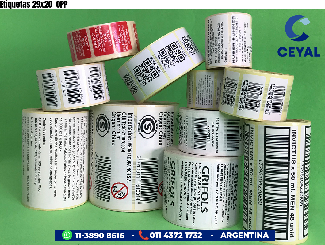 Etiquetas 29x20  OPP
