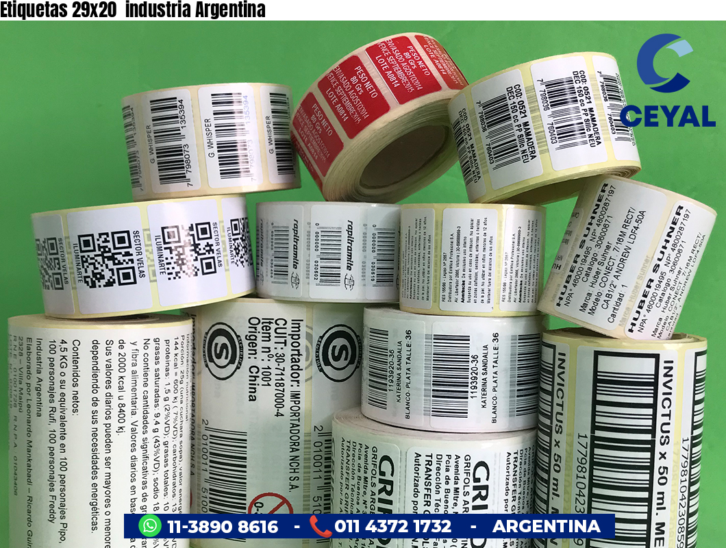 Etiquetas 29x20 industria Argentina
