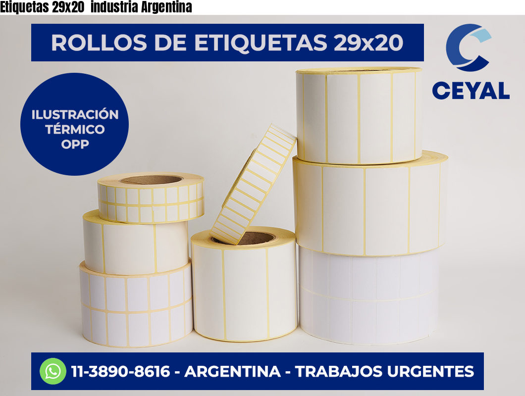 Etiquetas 29×20  industria Argentina