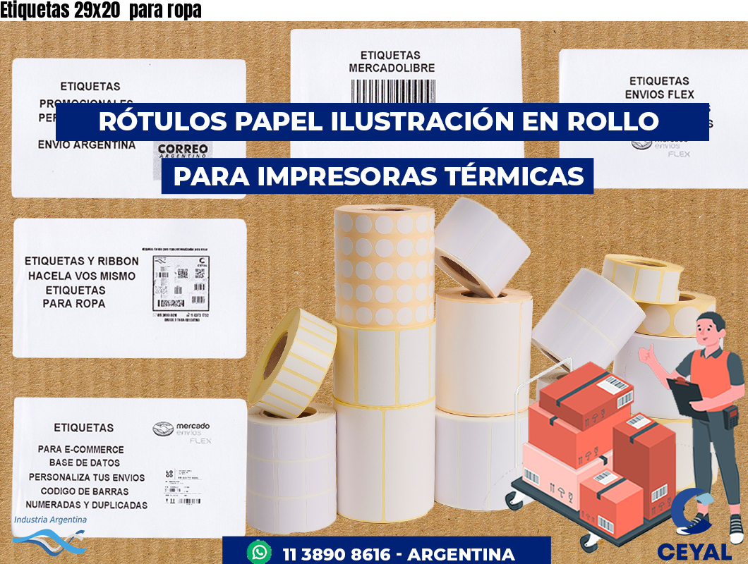 Etiquetas 29x20 para ropa